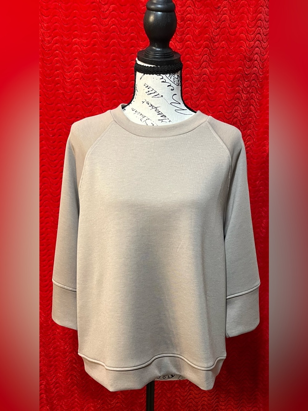 Zenana Outfitters Taupe Crewneck Top
